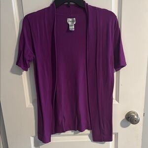 Chico's Rich Purple Open-Front Blouse